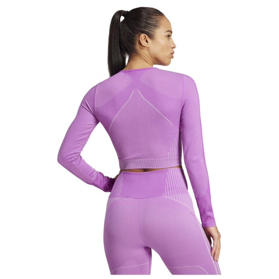 Adidas Γυναικεία μακρυμάνικη μπλούζα Knit Cropped Long-Sleeve Tee